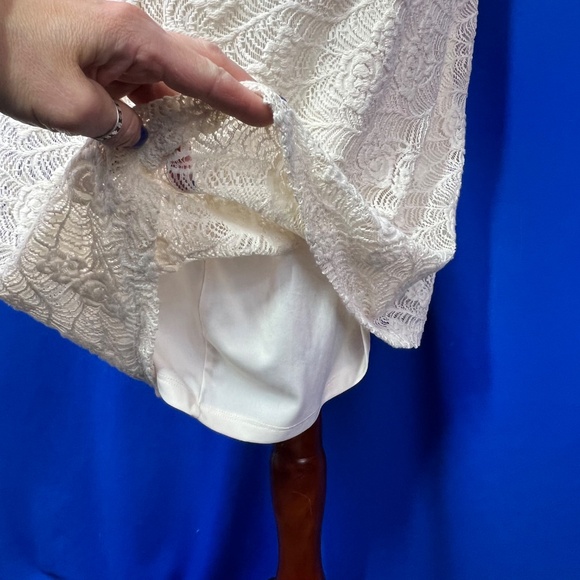 👗NWT🤩|•DAISY FUENTES•| Pretty Ivory Crochet Lace Shift Dress Size 3X - Picture 6 of 13